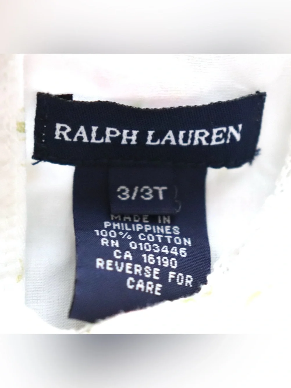 Ralph Lauren Vintage Toddler Dress White Sleeveless Pink Dainty Floral 3/3T
